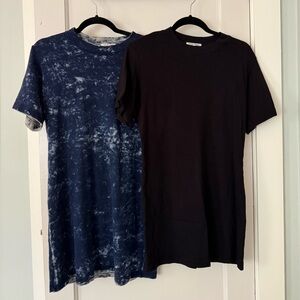 Set of 2 Dresses Cotton Citizen The Tokyo Mini Dresses in Jet Black and Navy XS